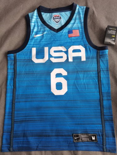 6 Lillard USA 2020 Tokyo Olympic Basetball jersey blue player version